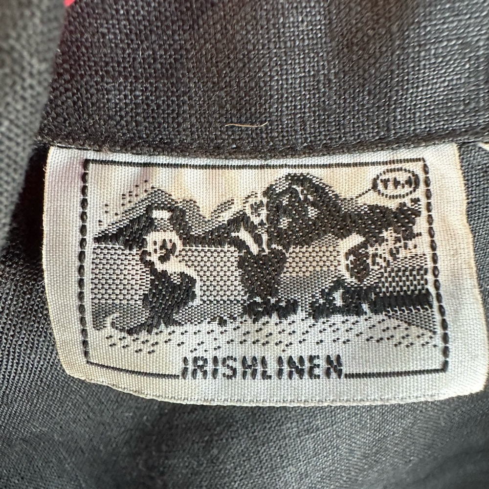 Irish Linen Richard Malcolm Jacket Blazer Black White Pearl Buttons Sz M medium - Picture 4 of 13